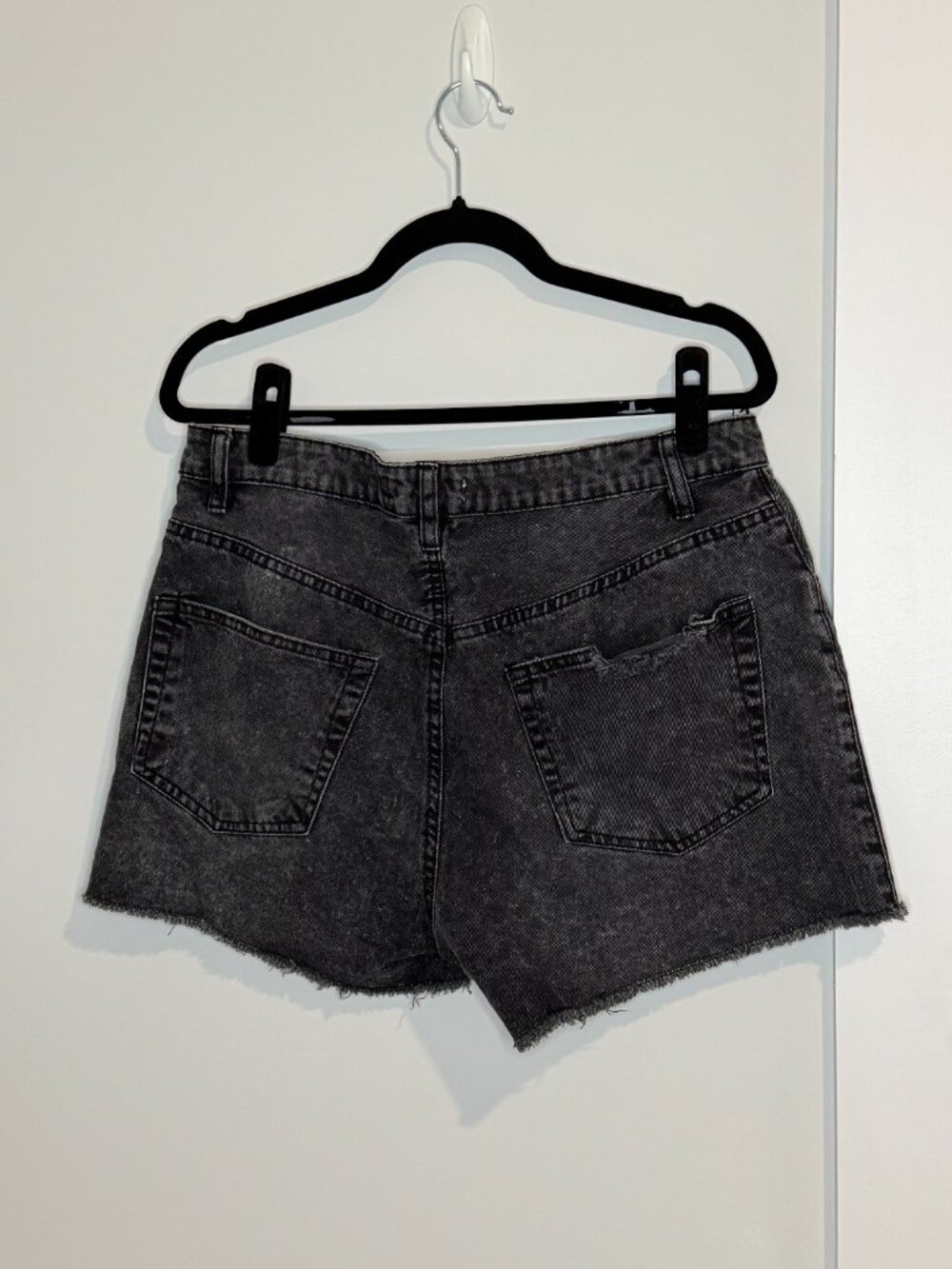 Refuge (11) Black Denim Shorts - Picture 8 of 11